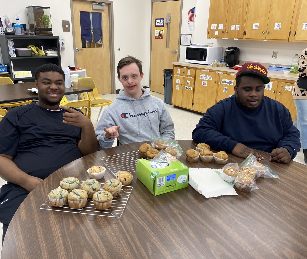 Get ready @FCPSMaryland Central Office… these SUCCESS students worked hard baking muffins for tomorrow’s Coffee Shop!! #fcpstogether #fcpssuccess #coffeeshop
