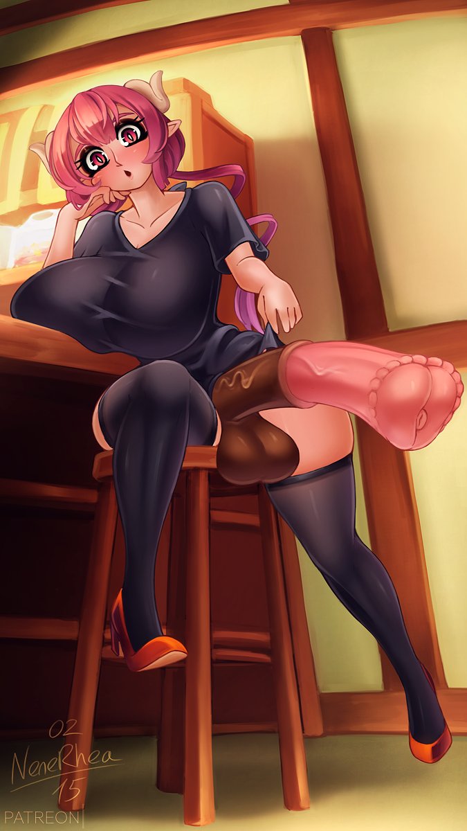 NeneRhea on X: I just finished working on it, so heres the final pics for  the futa Ilulu (Dragon Maid) drawing~ Looks like she hasnt quite settled  on what form her rod