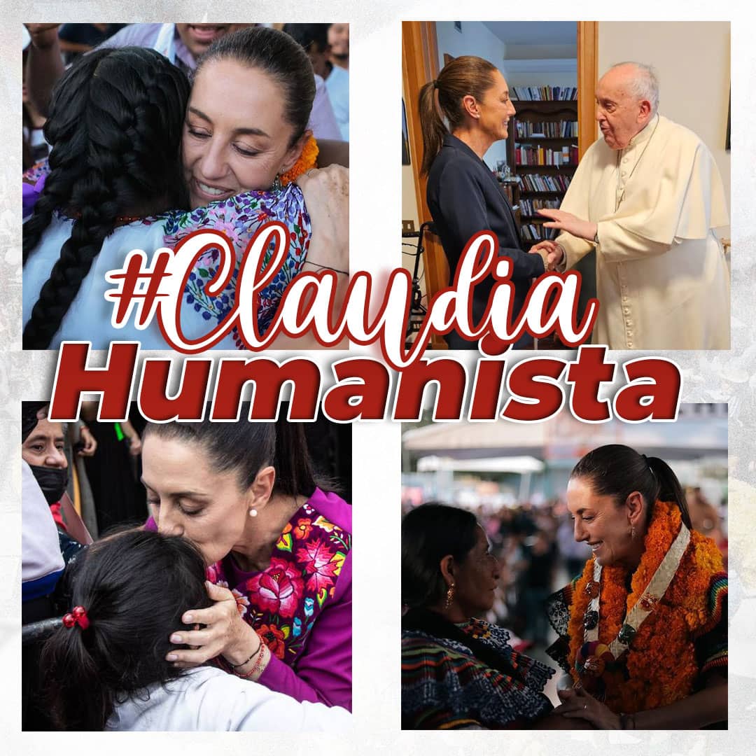 LMFA2015's tweet photo. El encuentro con el Papa reafirma el compromiso de Claudia Sheinbaum con los valores de la igualdad, la fraternidad y el humanismo. #ClaudiaHumanista https://t.co/Fx1v9c0Glr