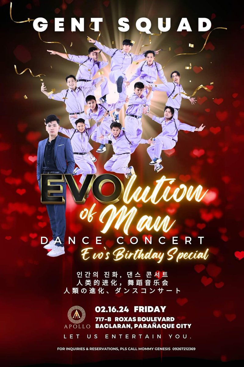 Tonight, our very own The Gent Squad are up on their feet to show off what they're really made of and showcase what they can do in their very own dance concert 'EVOlution of MAN'! LET US ENTERTAIN YOU.