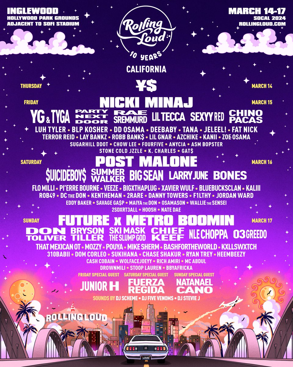 rolling loud california  lineup