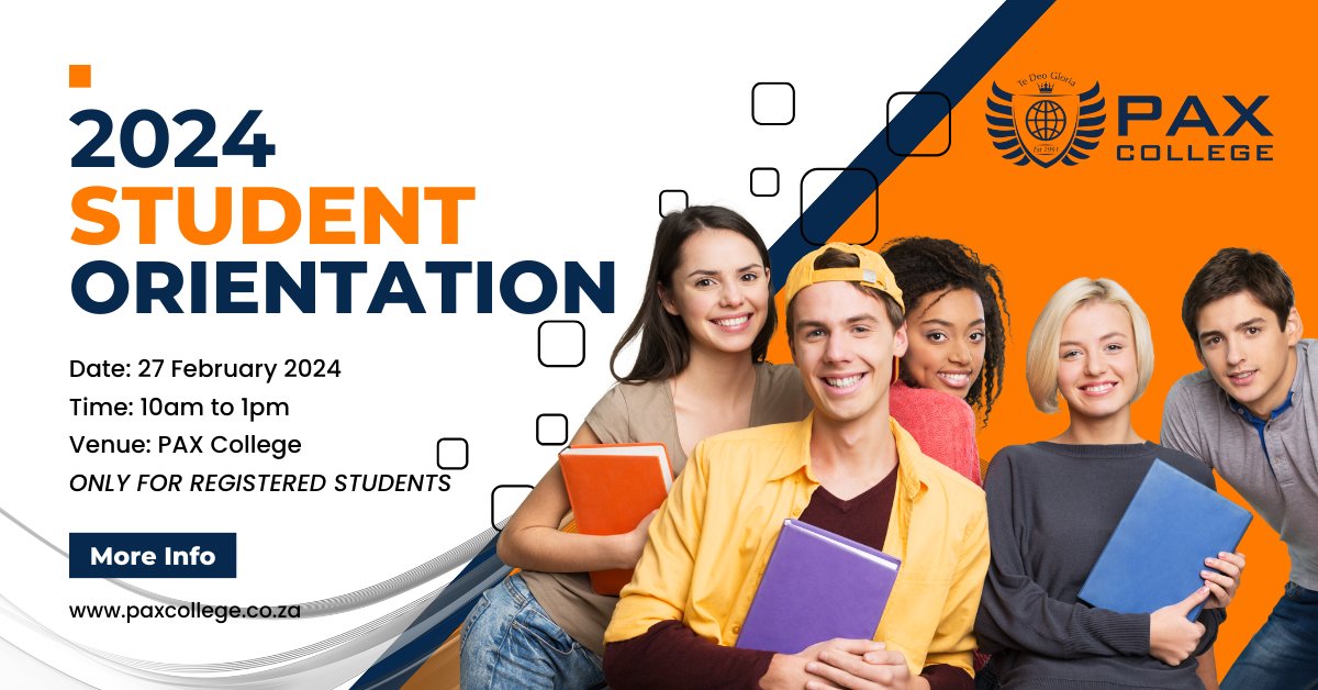 PaxCollege_'s tweet photo. 🎓 Excited for PAX College's Student Orientation on Feb 27, 2024! 📚 Exclusive event for registered students to kickstart your journey with us. See you there! #PAXCollege #StudentOrientation #Classof2024 https://t.co/mMUZhfmB5E