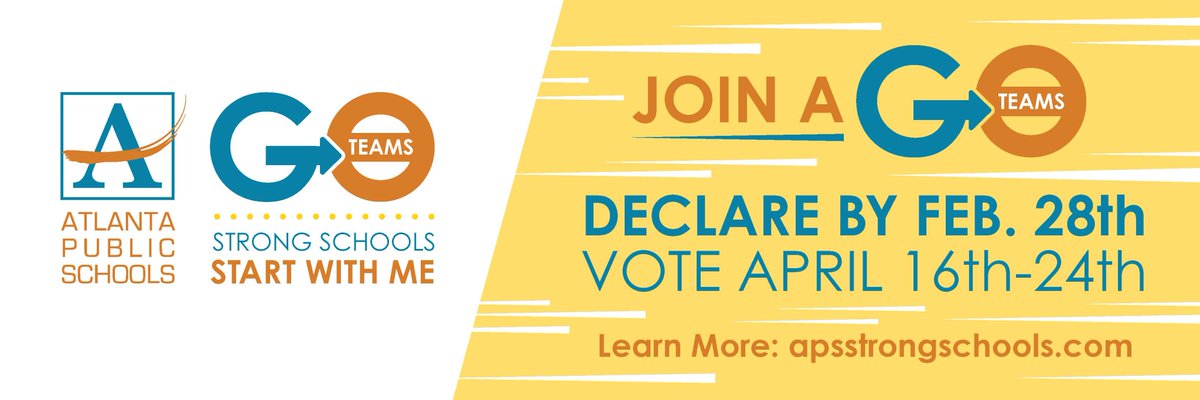 GO Team candidate declarations are now OPEN! Ready to help all students in our school? Declare your intent to run for an open parent/guardian or educator seat at: apsstrongschools.com #strongschools