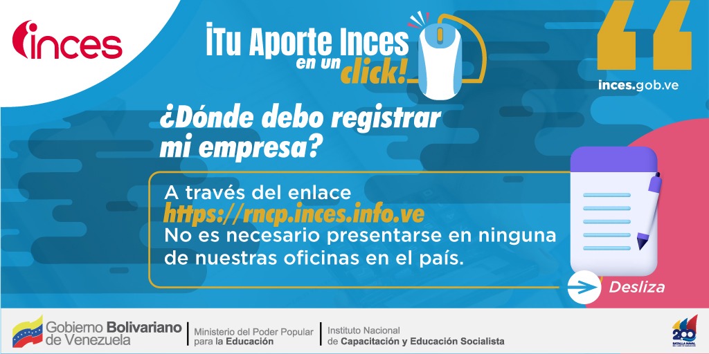 Incesocialista's tweet photo. ¡Atención Entidades de Trabajo!

Ingresando al Registro Nacional de Contribuciones Parafiscales (RNCP) podrás determinar en qué condición se encuentra tu entidad de trabajo.

#TuAporteIncesEnUnClick https://t.co/peXIa5prvj
