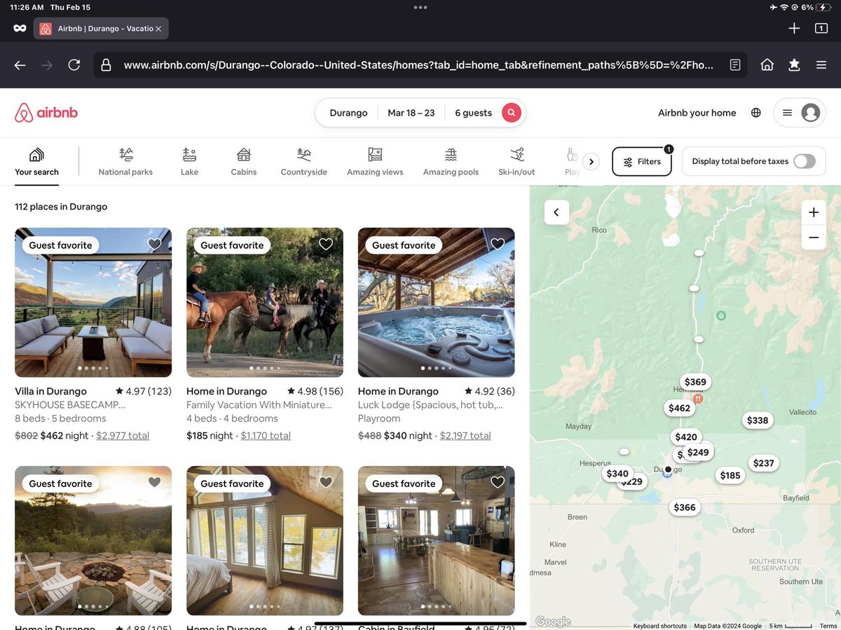 SamiTangents's tweet photo. @bchesky @Airbnb @Airbnbdesign @AirbnbHelp @AirbnbEng Another example

Firefox vs Opera (both Incognito) - exact same search parameters with one filter (Guest Favorites). URL copied from one browser to the next so it's 100% Apples to Apples. https://t.co/gRVO5woBn6