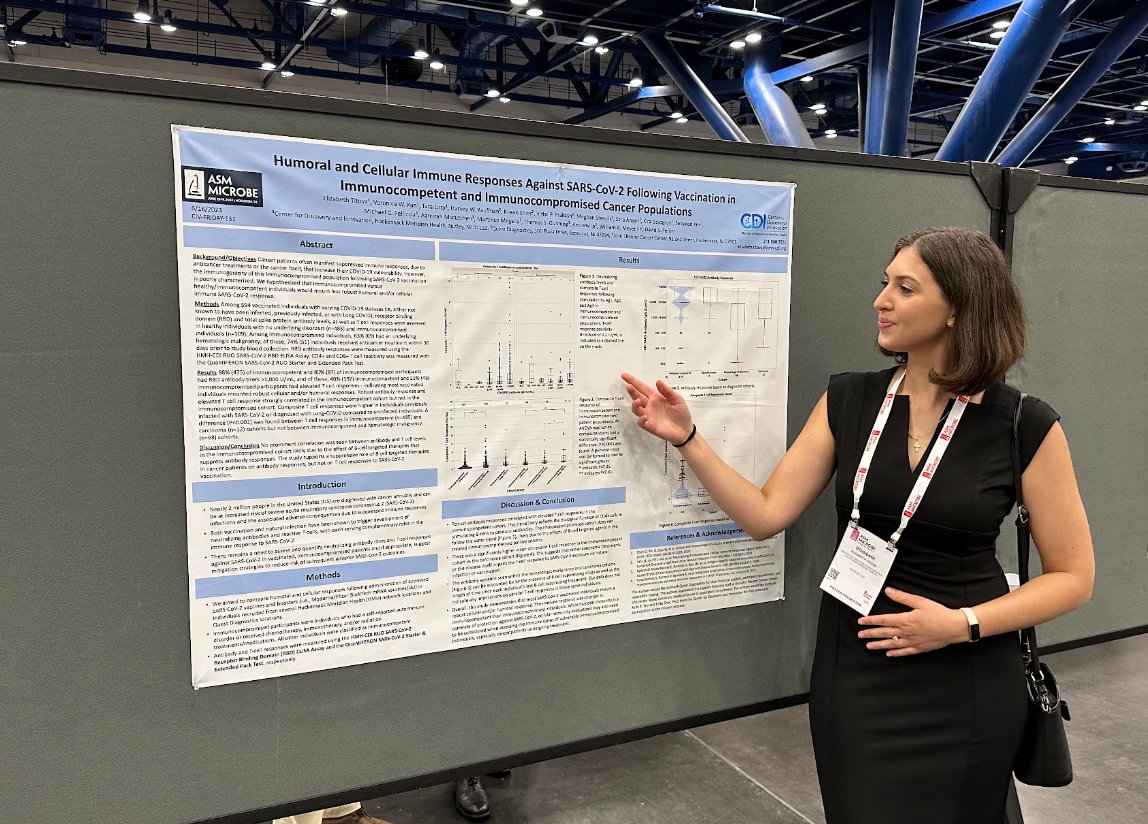 HMHSchoolofMed's tweet photo. Congratulations to med student Elizabeth Titova for her study published in @ASMicrobiology! Elizabeth led @HMHNewJersey research at the CDI providing new evidence of COVID-19 vaccine benefit among the immunocompromised. 
https://t.co/iW2jjGV2aV https://t.co/Uj3JoNP8dA