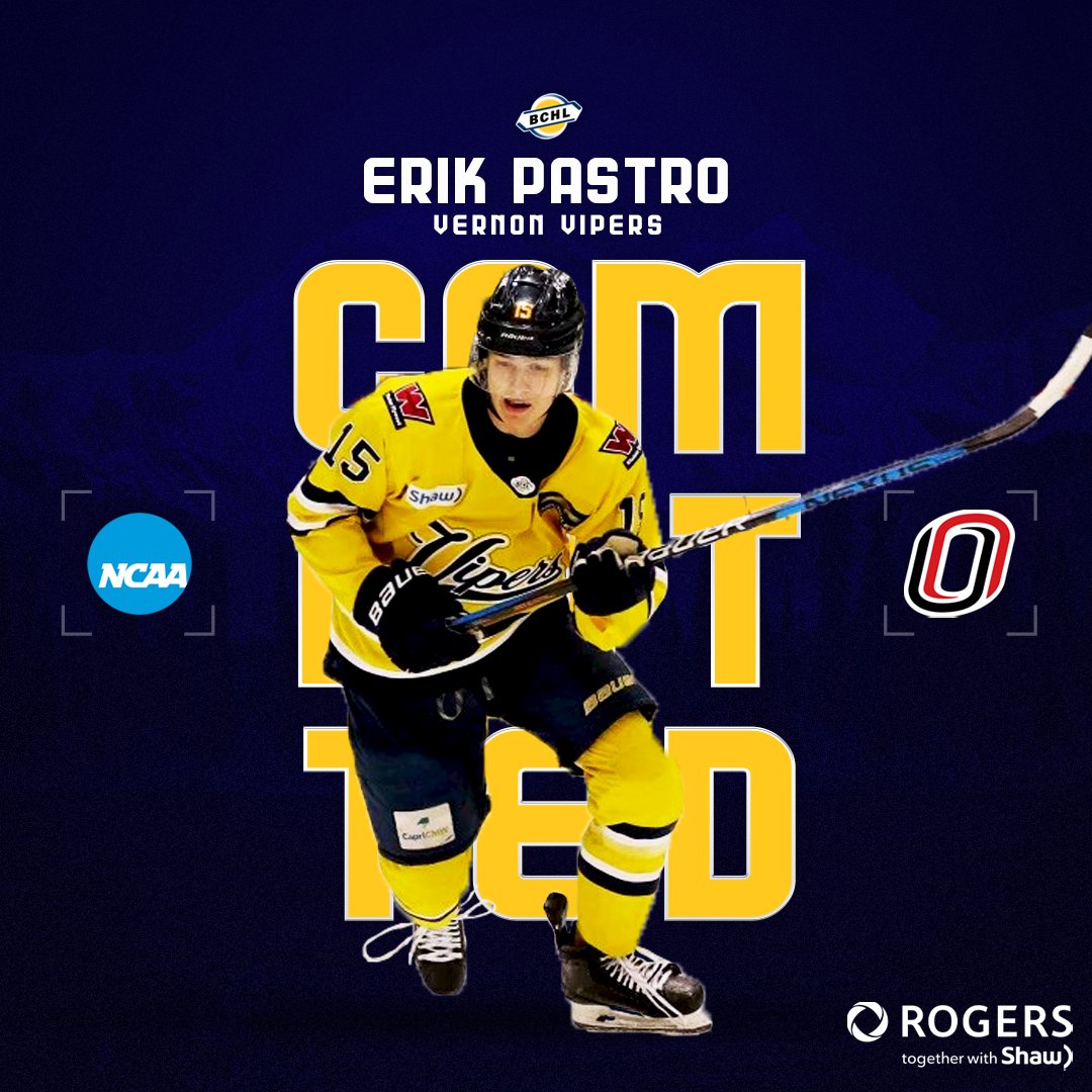BCHockeyLeague's tweet photo. Congrats to Vernon Vipers F Erik Pastro on his commitment to the University of Nebraska-Omaha!

#ModernHockey | @Rogers 

📸 @LisaMPhotos https://t.co/UQN7EznkgL