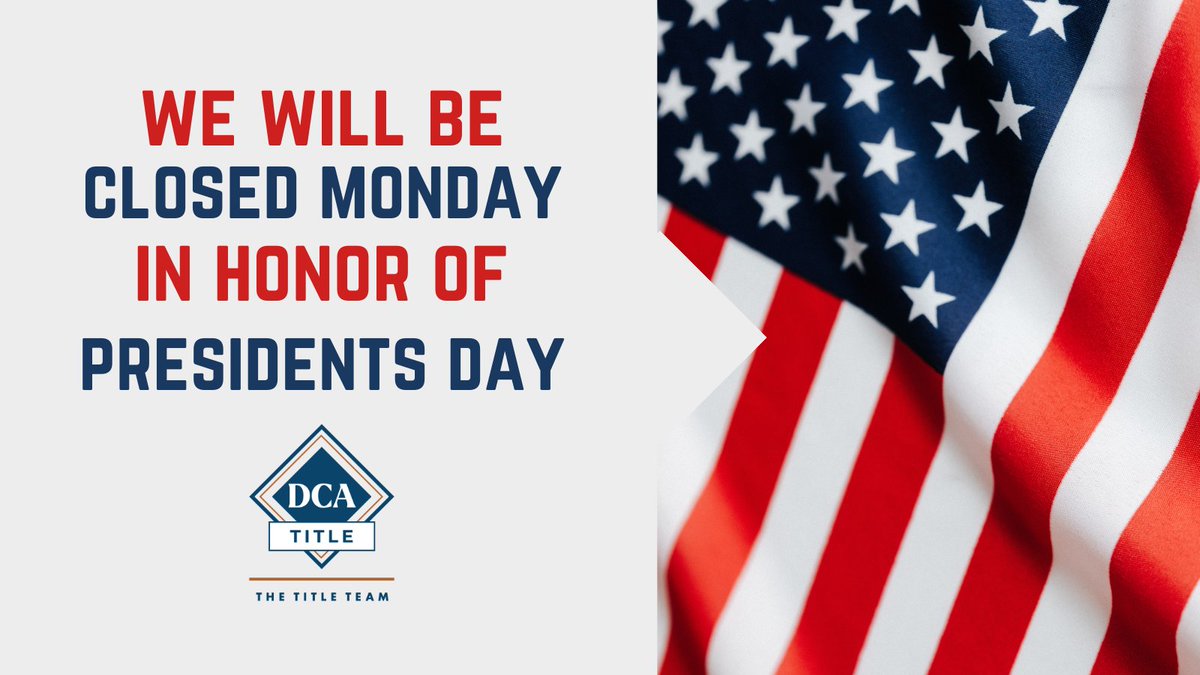 Our offices will be closed this upcoming Monday, February 19th, in observance of President's Day. Regular business hours will resume on Tuesday, February 20th. If you have any urgent inquiries, please feel free to reach out to us before the holiday weekend.
#PresidentsDay