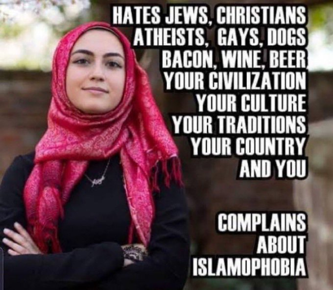 Islamophobia doesn't exist and its creation is an attack on secular values.

It's not islamophobia to fear a religion that motivates people to literally behead you.

Honor killings, acid attacks, suicide bombings, blasphemy laws, beheadings, and apostasy laws are all caused by