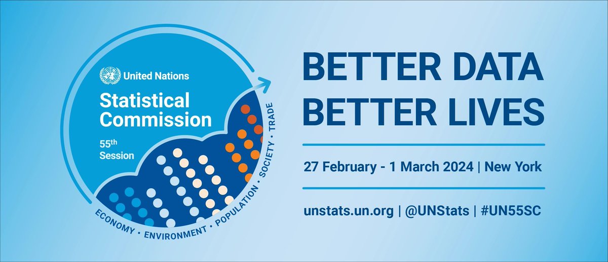 (1/7) 📣 The 55th session of United Nations Statistical Commission is happening soon! Here’s a round-up of where you can find the #Data4SDGs network in the next weeks: 💡 Friday, Feb 16 9:00am ET Leveraging Data to Advance Human Development by @UNDP: bit.ly/3UAUdnA