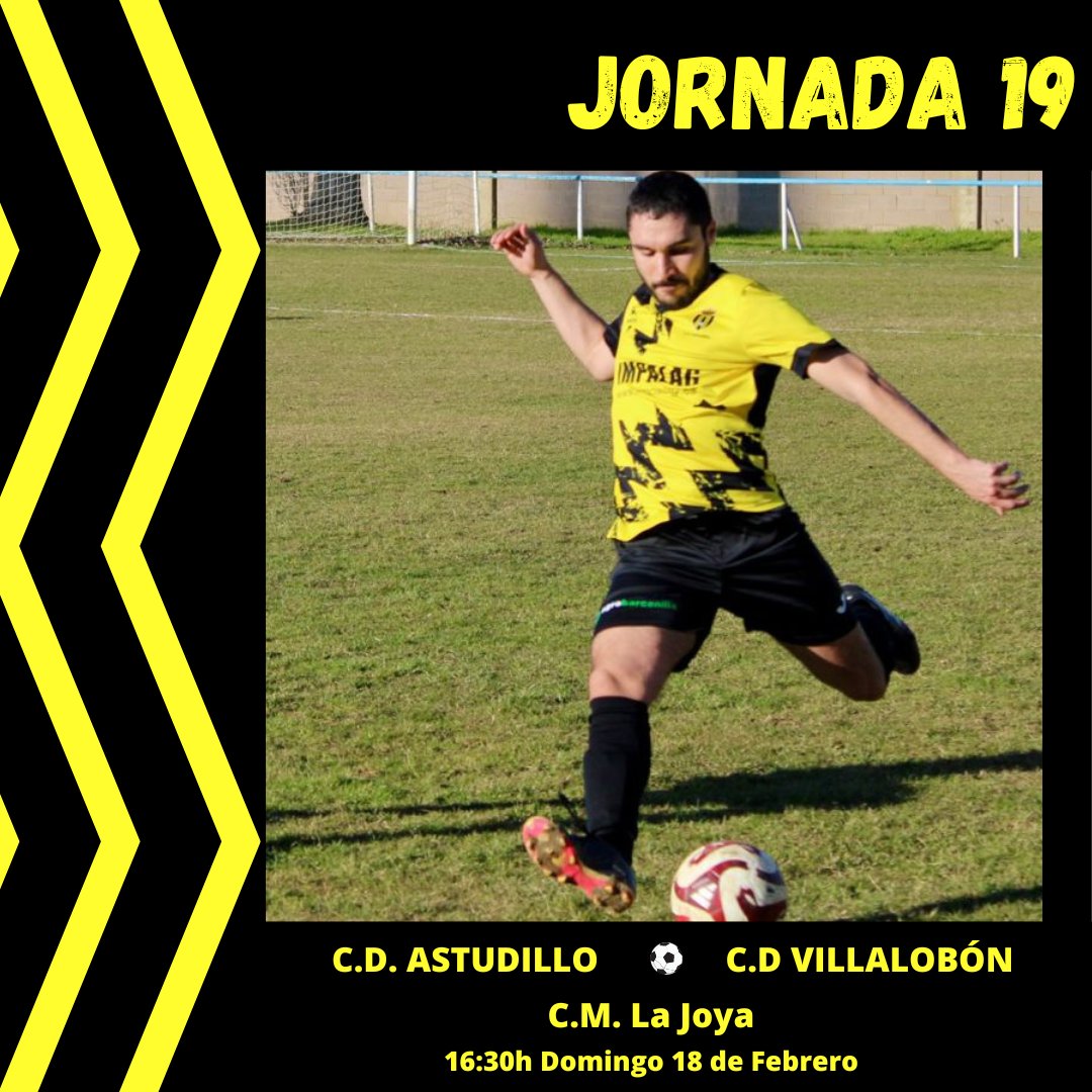 Este fin de semana jugamos en la Joya!!!

El domingo a las 16:30h nos enfrentaremos al CD Villalobón, donde lucharemos para seguir manteniendo la primera posición y demostrar el trabajo que estamos realizando.

#VamosAstudillo⚫️🟡