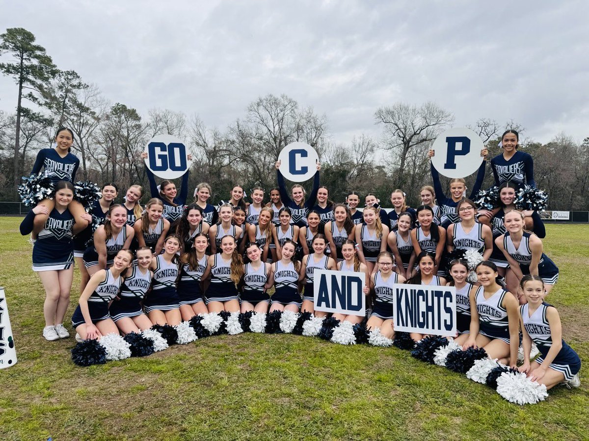 GO CP AND KNIGHTS 💙🤍⚔️ College Park Freshman Squad and @knoxknightscheer performed for the  @wilkersoncisd Pep Rally today. #weloveourfeederschools #peprally