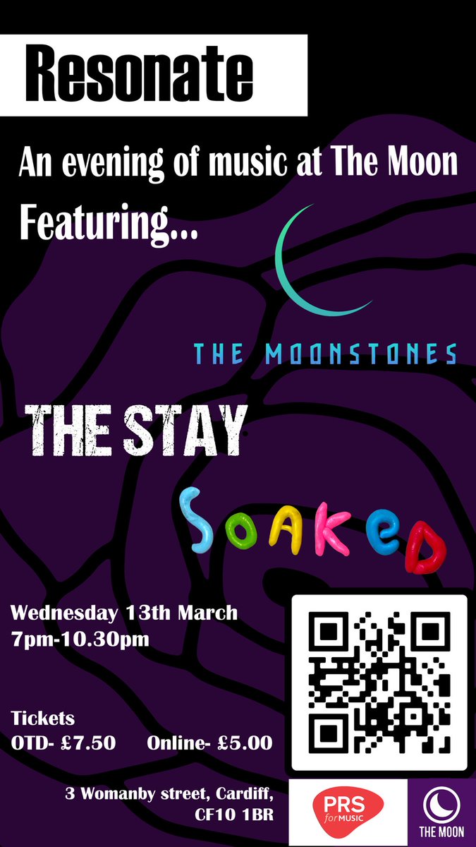 Me and the boys head to @TheMoonCardiff for great night joining us are @SOAKEDBANDD and the stay tickets in bio