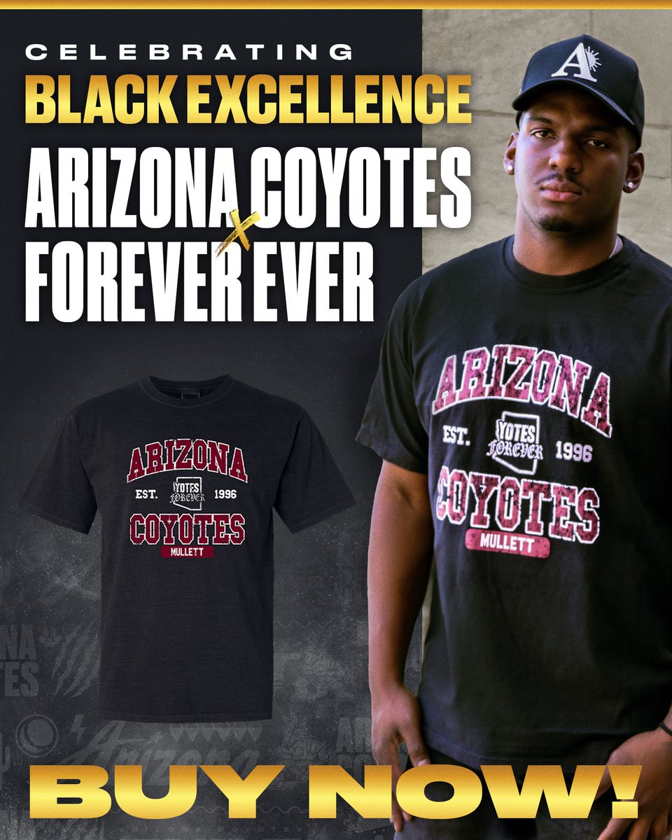 Oh look, there's more 😏

In collaboration with <a href="/ddotjr5/">Deon Baker Jr.</a>, Black Excellence t-shirts will also be available to purchase! Limited availability in-arena at the Community Corner OR pre order now 📲

🔗: arizonacoyotes.com/blackexcellence