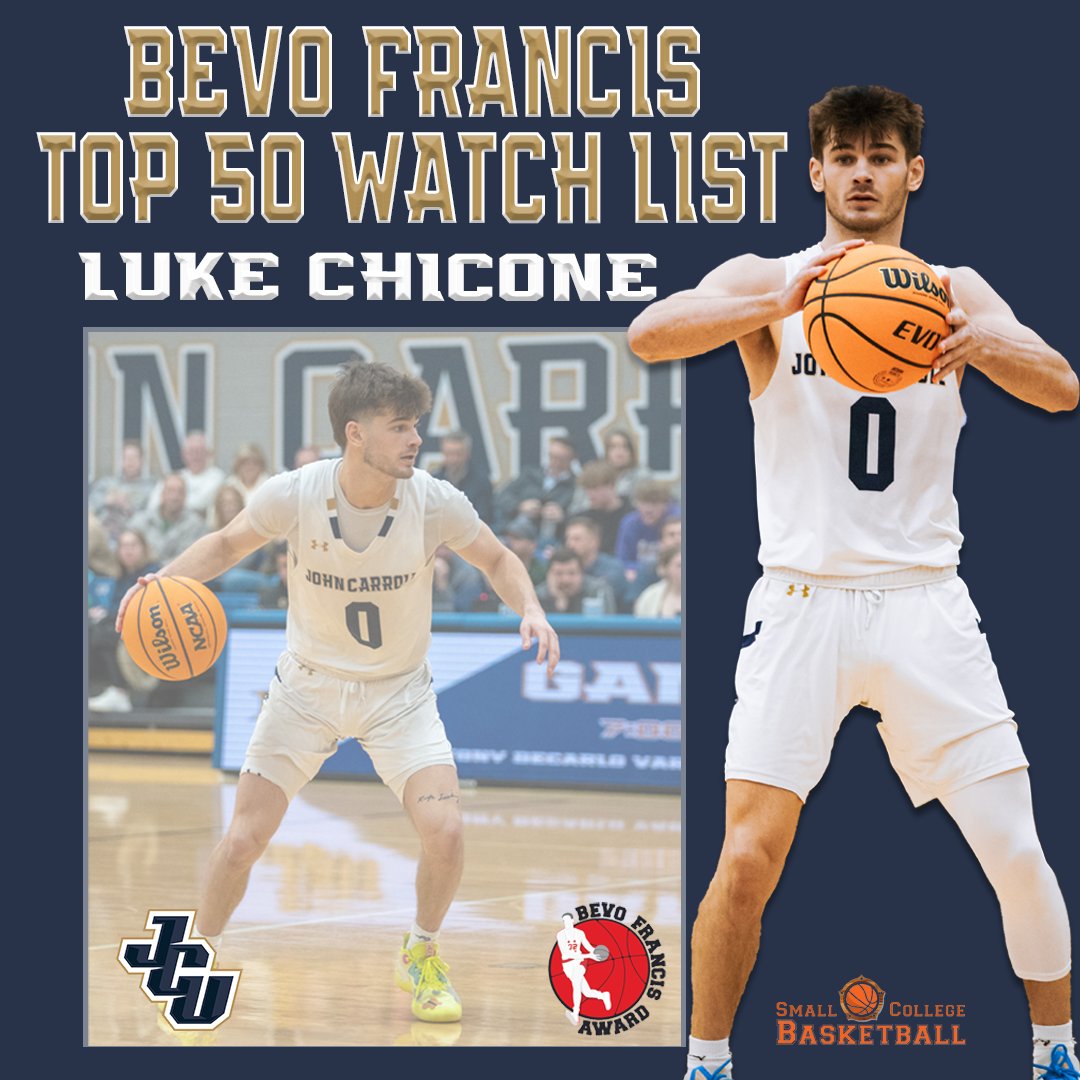 John Carroll Sports (@jcusports) on Twitter photo Congratulations to Luke Chicone of <a href="/JCUMensHoops/">JCU Men's Basketball</a> on making the Bevo Francis Top 50 Watch List! ⚡️ Congratulations to Luke Chicone of <a href="/JCUMensHoops/">JCU Men's Basketball</a> on making the Bevo Francis Top 50 Watch List! ⚡️