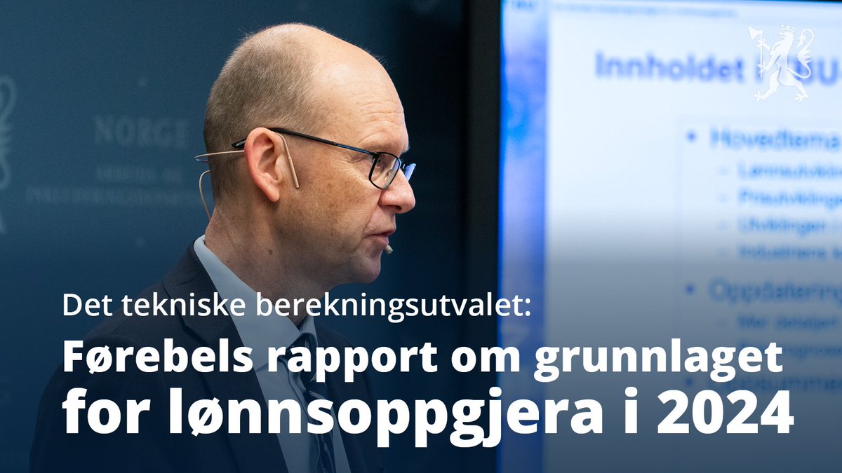 Fredag 16 . februar legg Det tekniske berekningsutvalet for inntektsoppgjera (TBU) fram ein førebels rapport om grunnlaget for lønnsoppgjera i 2024. 
Sjå sendinga her 👇
shorturl.at/vwFGN