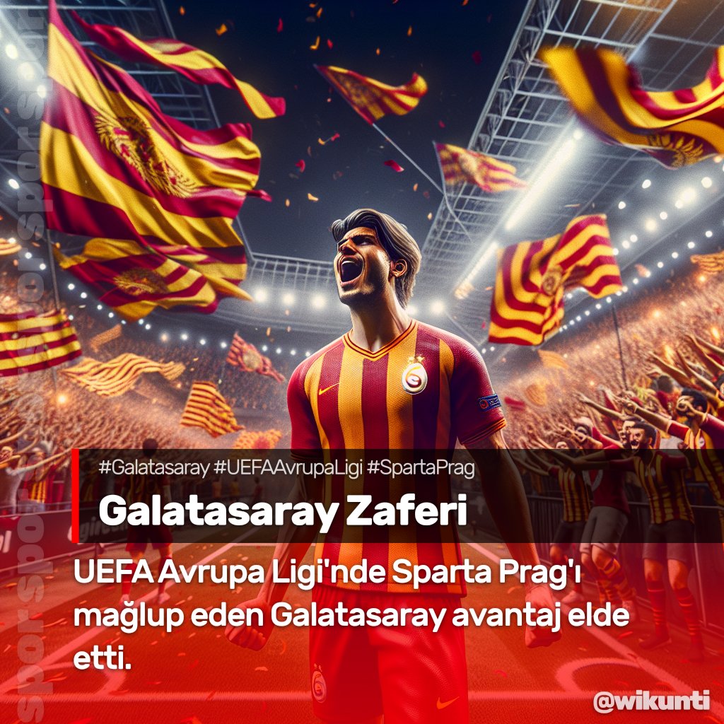 Galatasaray, UEFA Avrupa Ligi play-off turunda Sparta Prag'ı 3-2 yenerek rövanş öncesi avantajını kaptı. 🦁⚽️🏆

#Galatasaray #UEFAAvrupaLigi #SpartaPrag