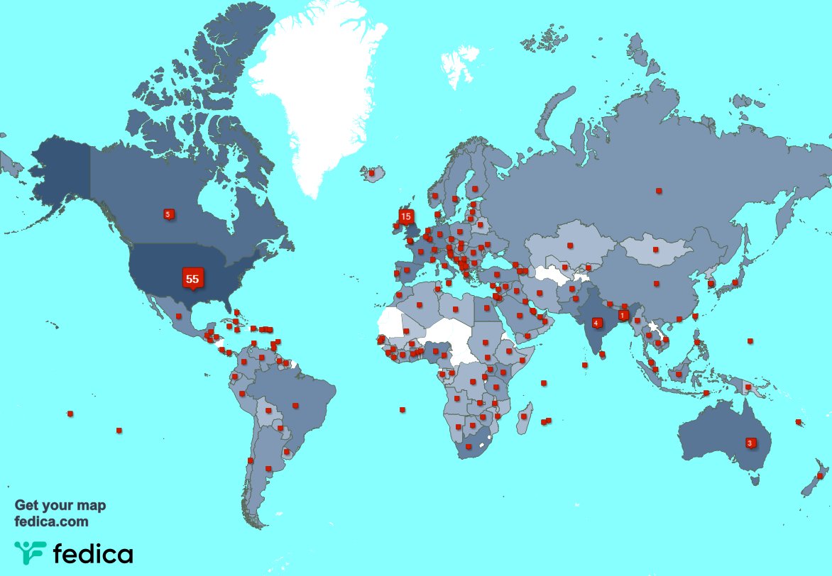 I have 8 new followers from Spain, and more last week. See fedica.com/!EBSullivan1