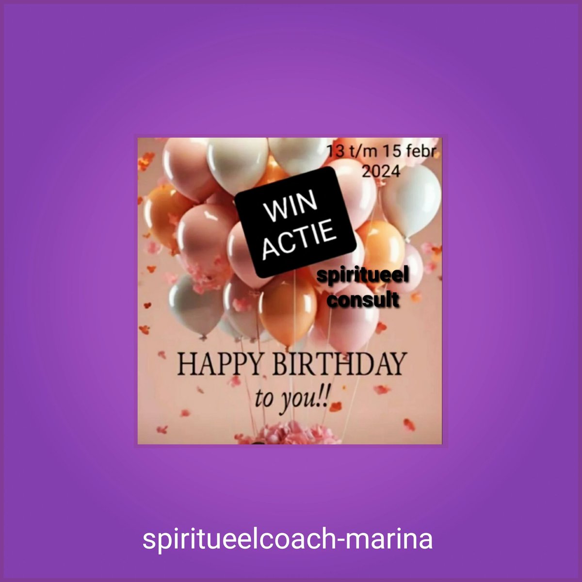 LotusDenHaag's tweet photo. Wie jarig is trakteert 🎈 #winactie wil je kans maken op een 30 min #gratisconsult?    Check mijn fb pagina en reageer.
Suc6🍀
Wie weet tot snel!
Liefs Marina 
By Lotus 💜 https://t.co/HzMxB5ssxu