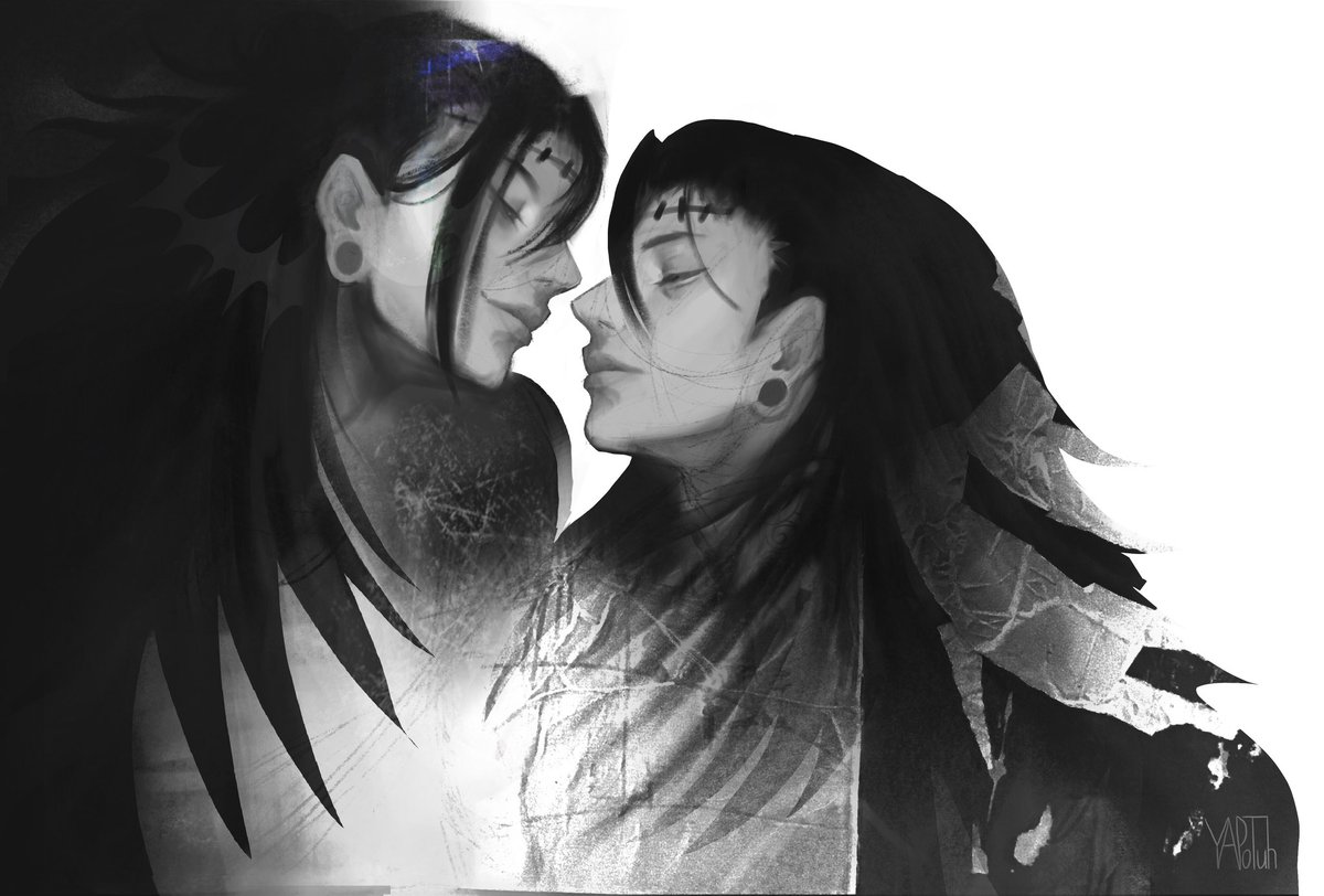 This pic has been on instagram for a long time, it should be here, I love this picture 🤌🏻✨🥀⛓️ #sugurugeto #kenjaku #jjkfanart #sugurufanart