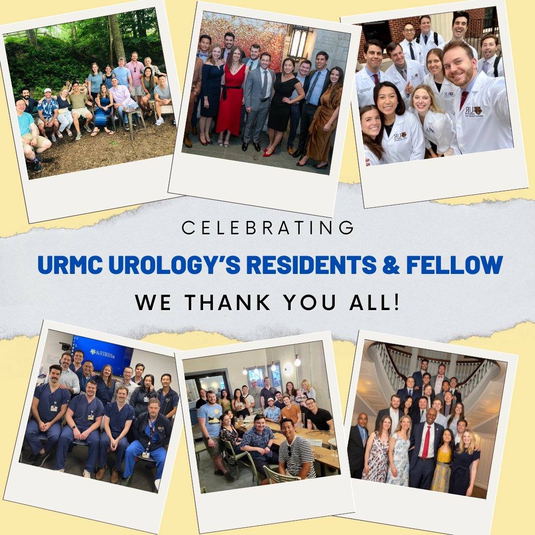 Happy #ResidentAppreciationWeek to the brilliant minds and caring hearts of #URMCUrology! 🎉 Your dedication to learning and providing exceptional care is truly admirable. Here's to a week filled with well-deserved recognition and appreciation! 🌟 #URMCUroRes #UroSoMe