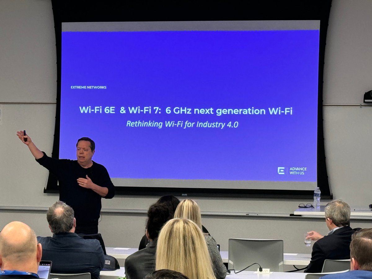 STEPcg's tweet image. Special thanks to David Coleman as he closed out the Industry 4.0 Executive Seminar discussing the next generation of Wi-Fi.  Your knowledge and expertise have a tremendous impact on major businesses. #CWNE #WiFi #wirelessnetworking @mistermultipath @ExtremeNetworks