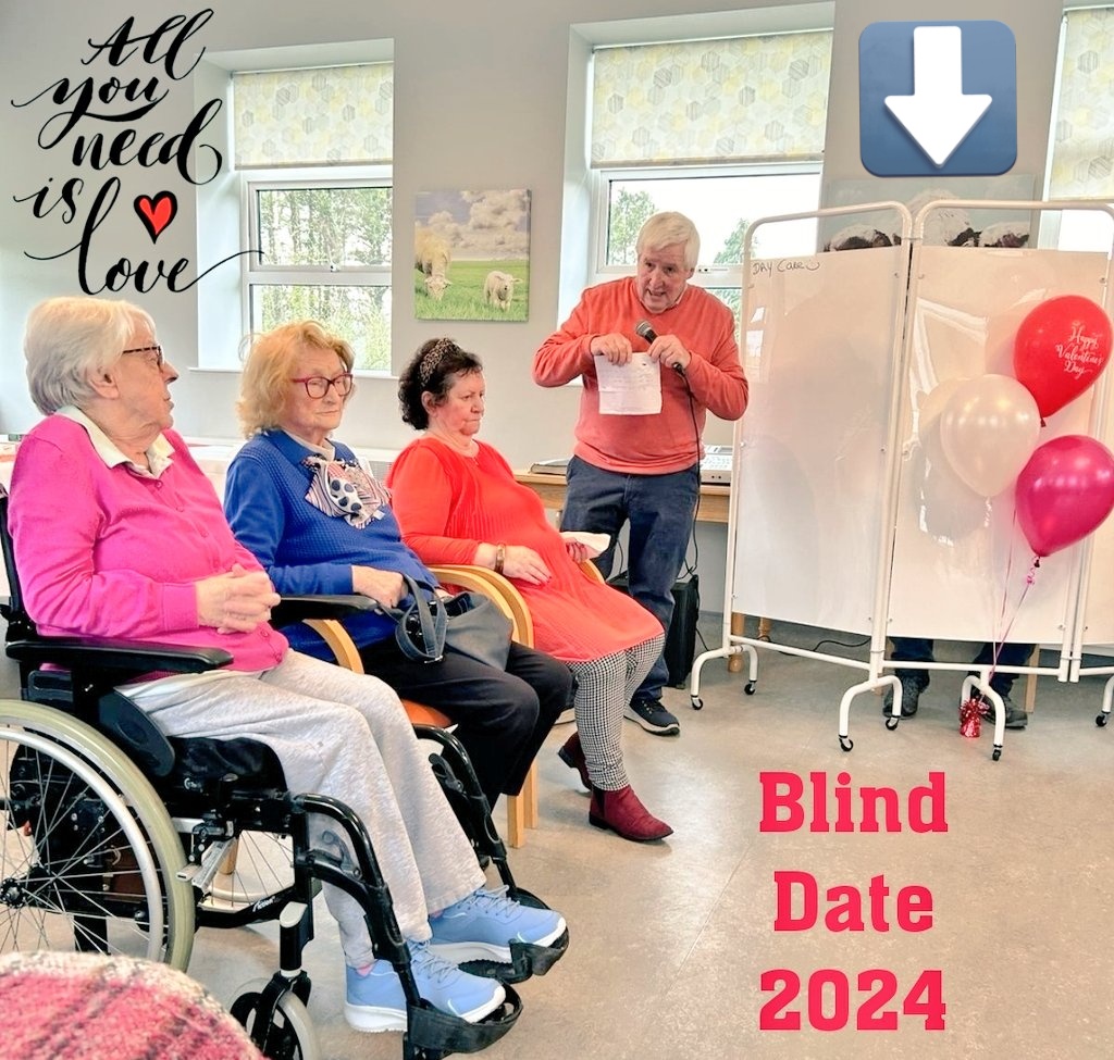 Blind Date 2024. Many thanks to the talented MC -Joe Laffan. The residents enjoyed an evening of fun and laughter.  #Valentines2024
