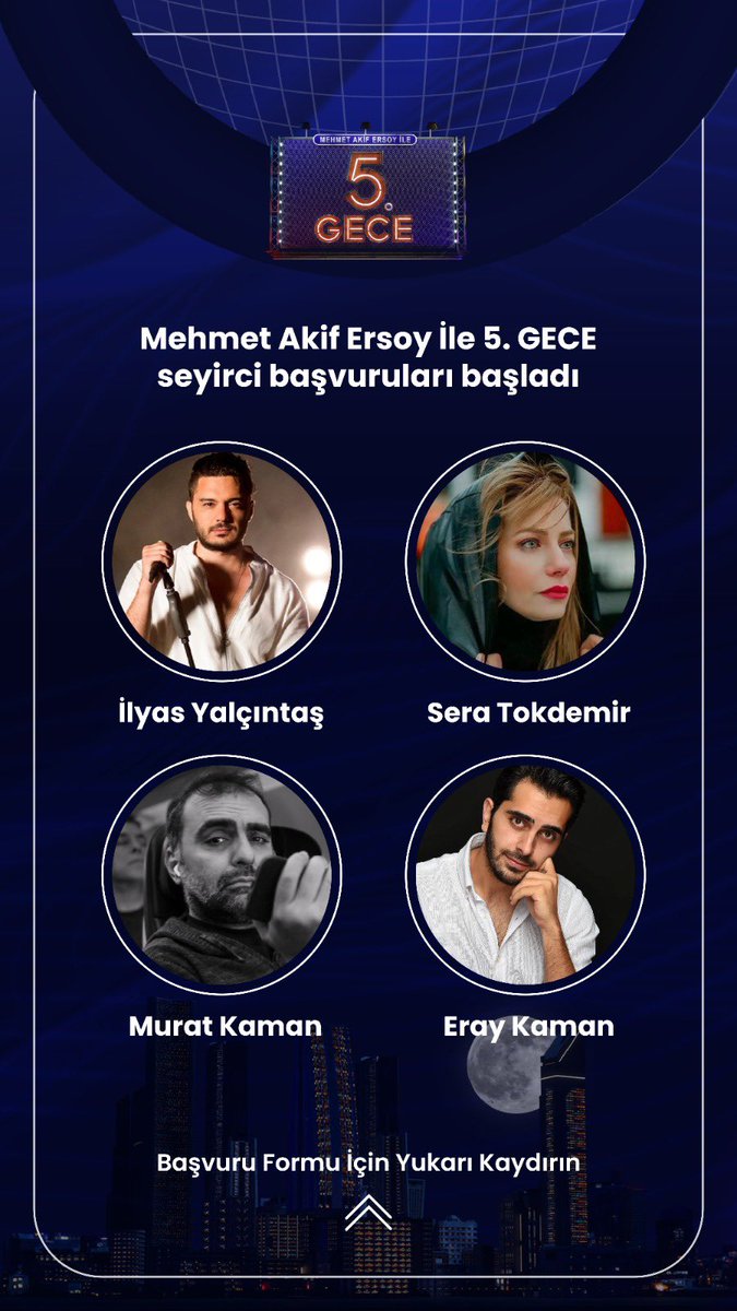 5Geceofficial's tweet image. Mehmet Akif Ersoy ile 5. Gece’nin bu haftaki konukları;
İlyas Yalçıntaş
Sera Tokdemir
Eray Kaman
Murat Kaman
#beşincigece #mehmetakifersoy 

 mahzenmedia.com.tr/5-gece-katilim…