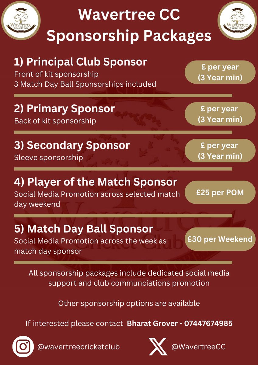 Sponsorship Opportunities 🏆 Are you interested in promoting your business across the North West? Want to support a local, community, family oriented club? We have a variety of sponsorship opportunities to facilitate this for you! Please get in touch if you are interested!