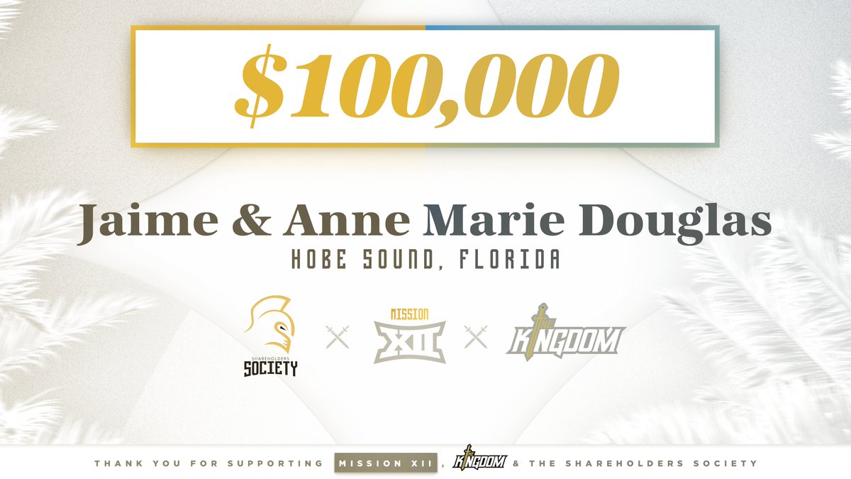 A HOME RUN for @KingdomNIL ⚾ Thank you to Jaime and Anne Marie Douglas for your support of @UCFBaseball! It is special to have @Varsity_Knights paying it forward toward our Mission XII objectives. Right on time for Opening Knight! ⚔ #GoKnights | #ChargeOn