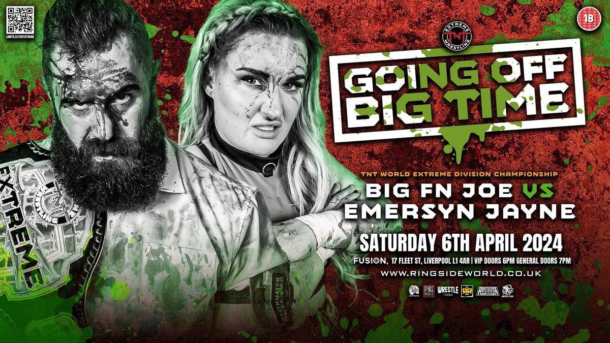 TNTExtremeWres's tweet photo. π₯ GOING OFF BIG TIME π₯
One of the biggest deathmatches in TNT history comes to you on April 6th as DOA winner @emersyn_jayne meets TNT World Extreme Division Champ Big FN Joe! This will be a war of epic proportions!
ποΈ GET YOUR TICKETS HERE ποΈ
https://t.co/FOR4FDPpur https://t.co/UslkNIEMsj