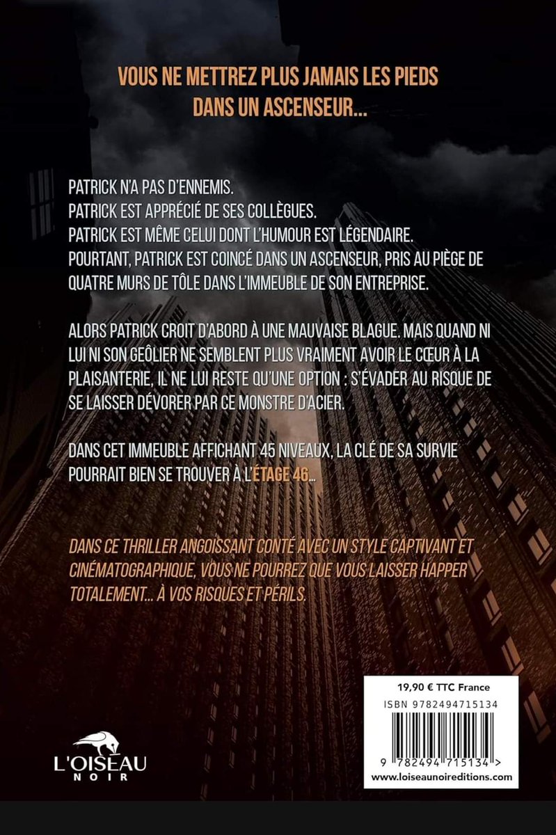 Nelly78114's tweet photo. Hello,

#vismaviedagentlitteraire 
On y est enfin!
Étage 46, le nouveau thriller de Christian Guillerme( @AuteurChristian ) sort aujourd'hui. 
Patrick vous invite à l'accompagner dans cette tour.
Un huis-clos angoissant vous attend.
Etes-vous prêts ? https://t.co/amA5YwjuVg