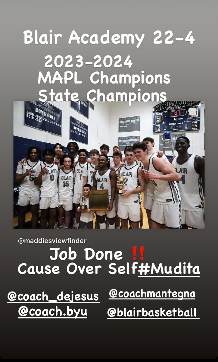 Congratulation’s To @BlairAcademyMBB For Winning The NJ A State Championship Tonight And Finishing 22-4 For The Season#CauseOverSelf#Mudita
TGBTG #WeWalkByFaithAndNotBySight
RippCityFamily#JobDone💯🏆‼️