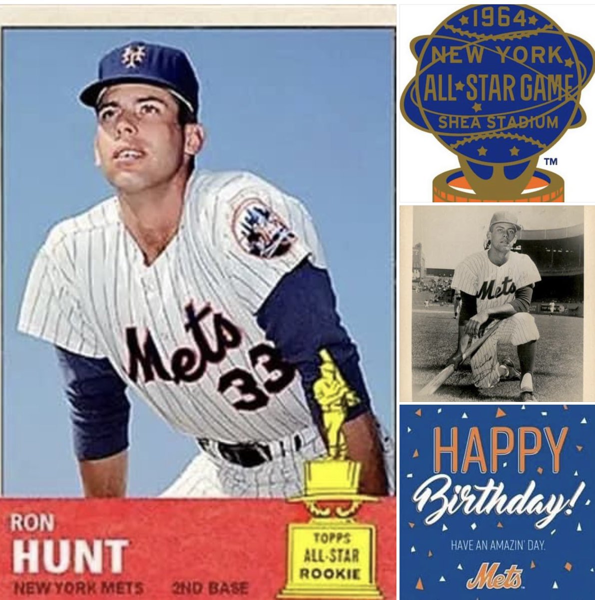 Ellenbronx's tweet photo. #Mets  Feb.23rd.., Happy 83rd Birthday to Ron Hunt, the Mets  first  legit all star, runner up for Rookie of the year in 1964 to Pete Rose, a highlight of Shea Stadium’s inaugural year. He drove a tractor trailer truck in the off season in his home town for two years. https://t.co/B6X9xf5dAj