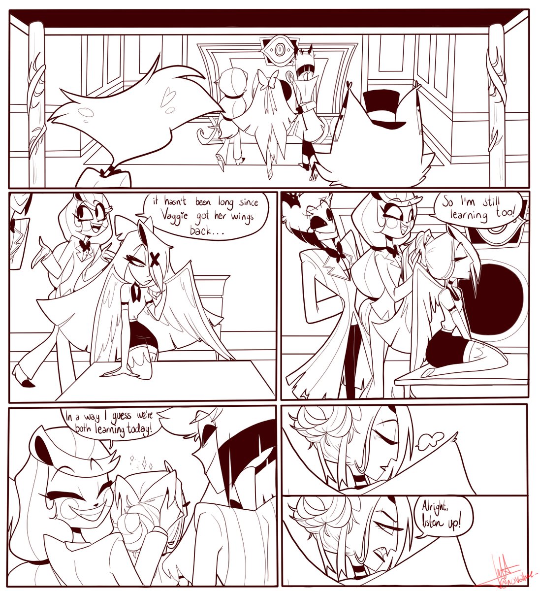 novahee_'s tweet image. PART 2/3! this is lots of #chaggie and #huskerdust BUT I promise next part will be the #radioapple feast just hold on pfff #HazbinHotel