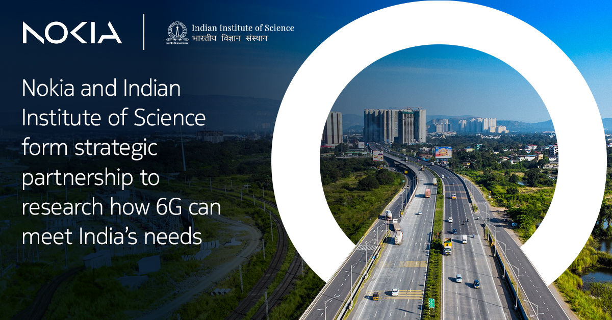 India has become a global powerhouse in communications innovation, playing a vital role in the development of #6G. 

Find out how we’re partnering with the <a href="/iiscbangalore/">IISc Bangalore</a> to bolster the societal impacts of 6G technology in India, here: nokia.ly/3Ia3qM9

#MWC24 #6G