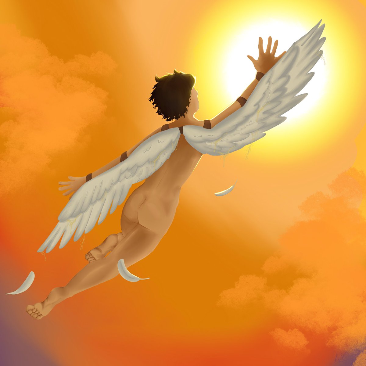 vulpeculae's tweet photo. I cleaned up my Icarus drawing https://t.co/B6HyBWgzVm