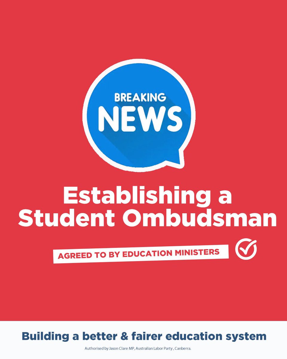 BREAKING: An independent National Student Ombudsman will be established to investigate student complaints and resolve disputes with universities.