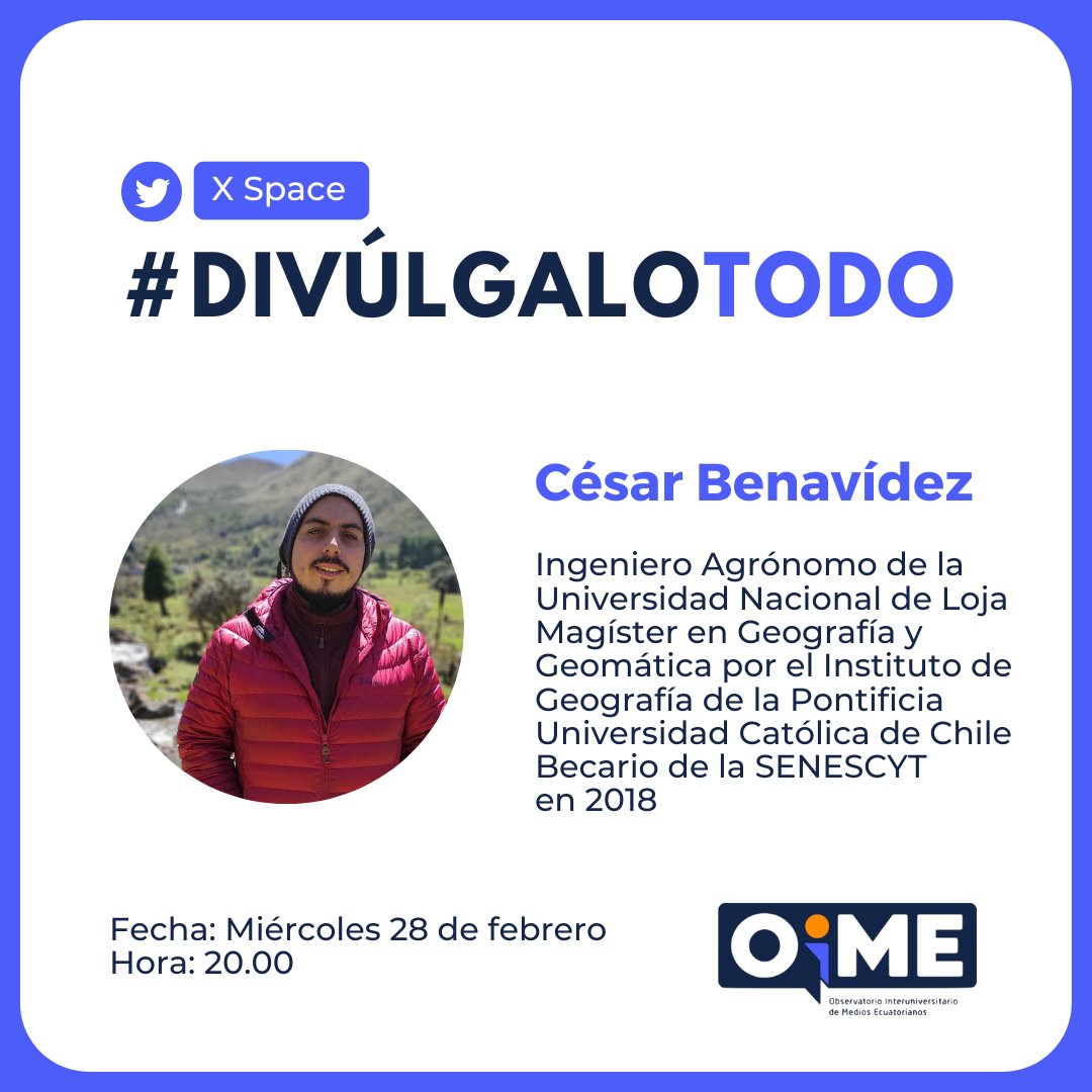 Seguridad alimentaria y cambio climático: ¿Cuáles son los efectos en la producción y el acceso de alimentos? con <a href="/tatobenavidez/">César Benavidez</a>

Activa tu recordatorio x.com/i/spaces/1YpKk…

Para saber más regístrate forms.gle/nenU2SNwejNZ5P…

#LuchaContraLaDesinformación #DivulgaciónCientífica