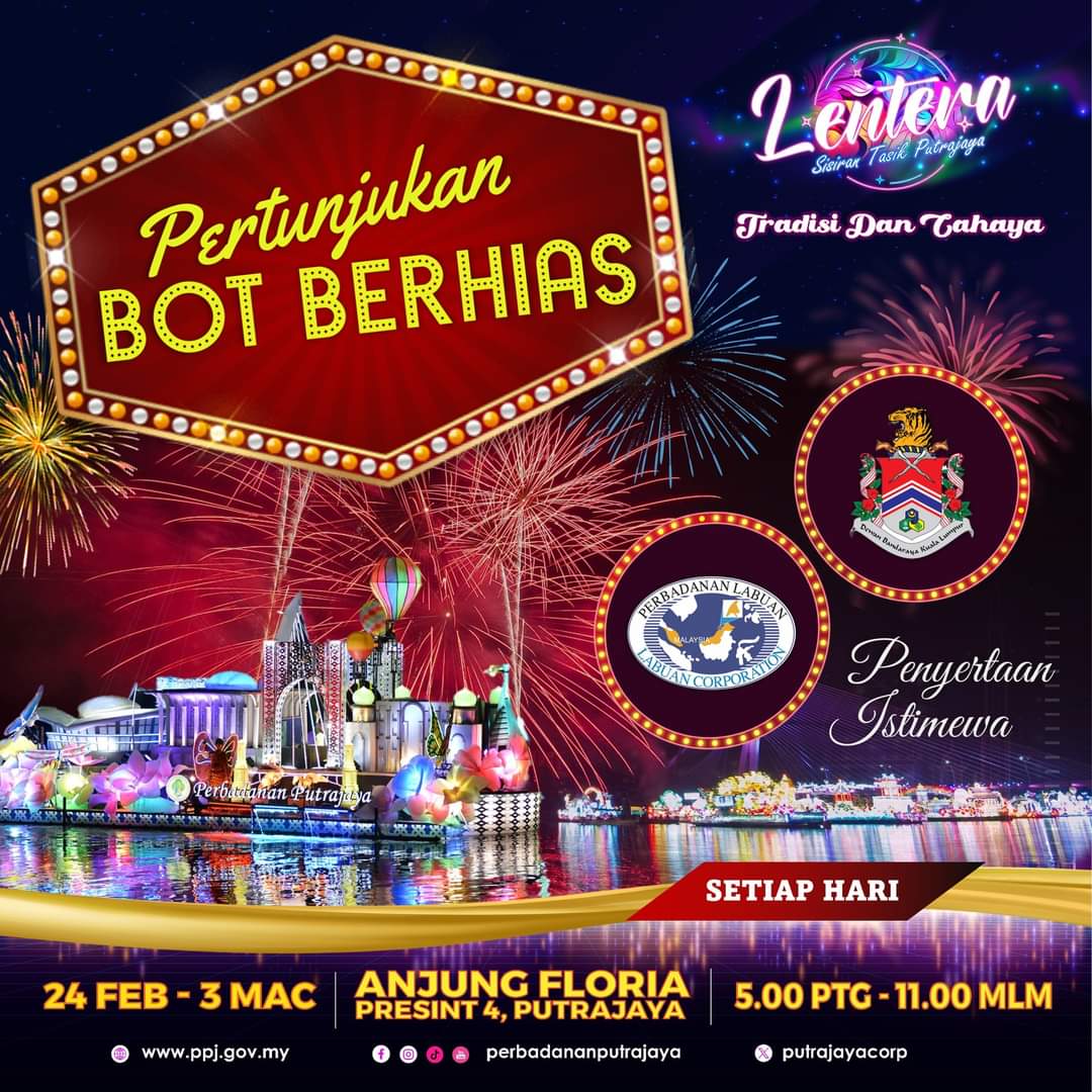 JaPenWPKL's tweet image. Dunia magika yang penuh tradisi dan cahaya, LENTERA PUTRAJAYA 2024 di Anjung Floria, Presint 4!!!😍😍😍

Mulai Sabtu ni, 24 Februari hingga 3 Mac 2024. Lebih 40 pengisian menarik dan istimewa menanti korang!🤩

Rugi wak tak datang OOTD💃🕺

#lentera #lenteraputrajaya2024 #lampu