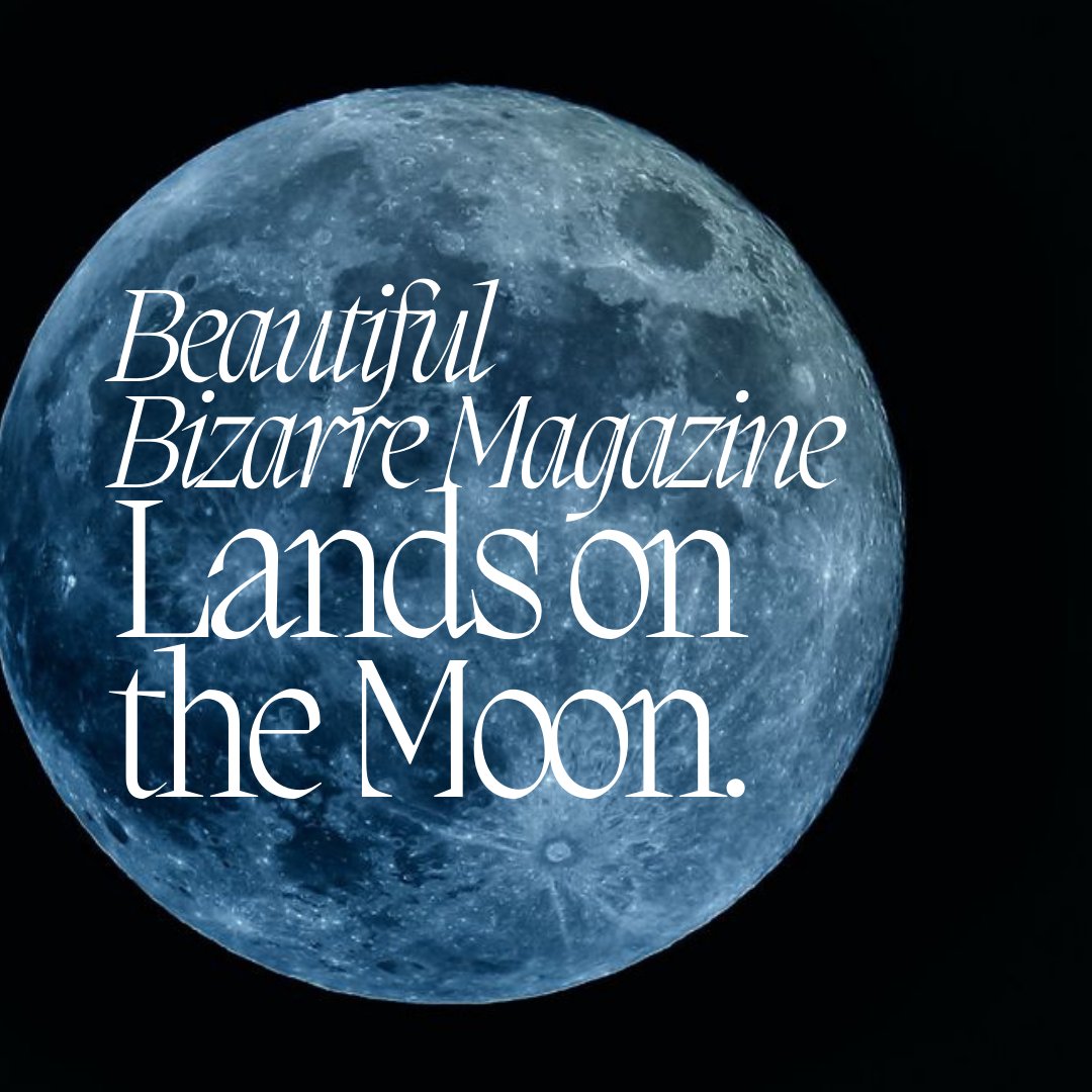 BeautifulBzarre's tweet image. Beautiful Bizarre Magazine has landed on the moon!
We are so grateful to @Semaphore for valuing Beautiful Bizarre &amp;amp; its contribution to the arts so highly, that he included it in the #LunarCodex on board #Odysseus, which will now be stationed on the moon.

 @Int_Machines @NASA