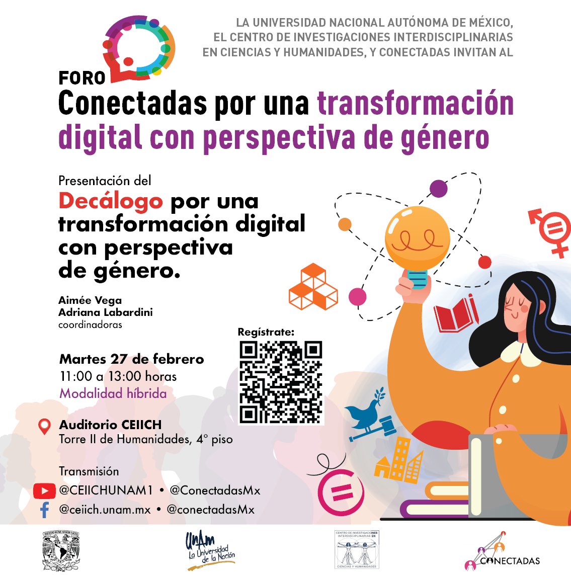 conectadas_mx's tweet photo. Sé parte de una transformación digital con perspectiva de género que nos beneficie a todas y todos. 

*Regístrate aquí para asistir:* https://t.co/6a5CsvkONV https://t.co/6p6AG7TDAB