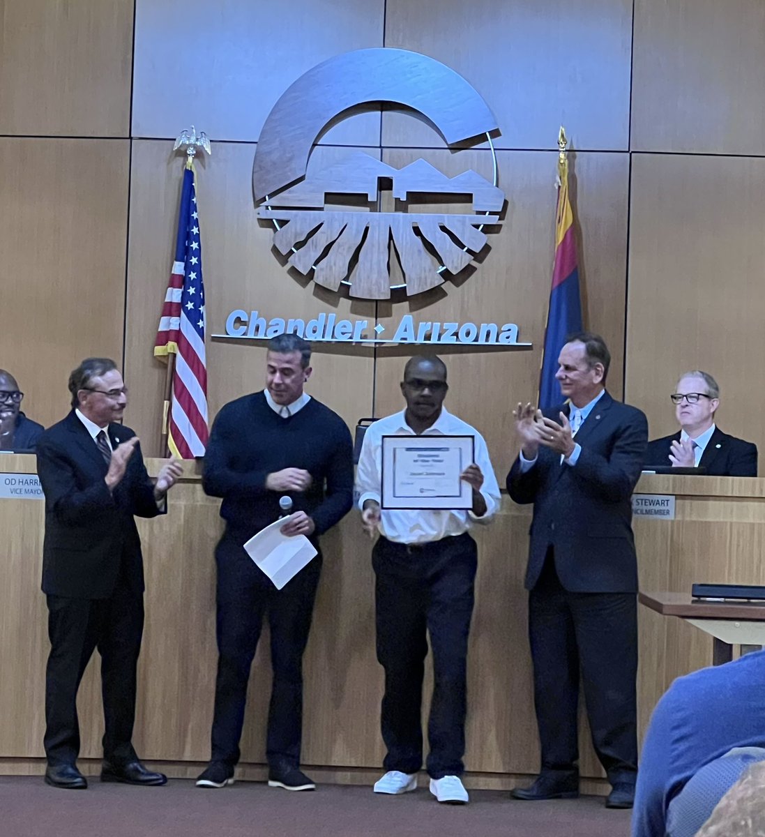 CHSWolvesAZ's tweet photo. Congratulations to Jacari Johnson, City of Chandler Mayor’s Committee Student of the Year for Individuals with Disabilities. Tremendous achievement for a tremendous young man! https://t.co/gkZ4PwxQnT