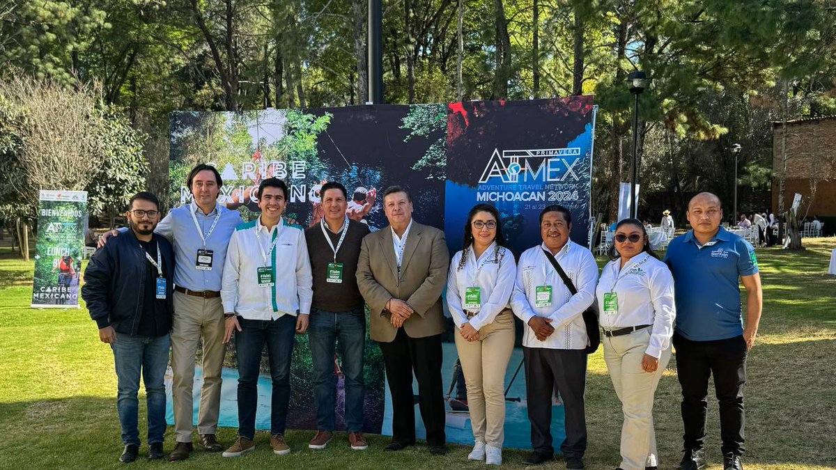 SedeturQROO's tweet photo. El #CaribeMexicano estuvo presente en el Adventure Travel Network (ATMEX) en #Pátzcuaro, #Michoacán. #ATMEX es el principal encuentro de turismo de aventura y naturaleza en nuestro país. Entre las buenas noticias, se destaca que #Chetumal, será sede en octubre de 2024. https://t.co/eARdS94o26