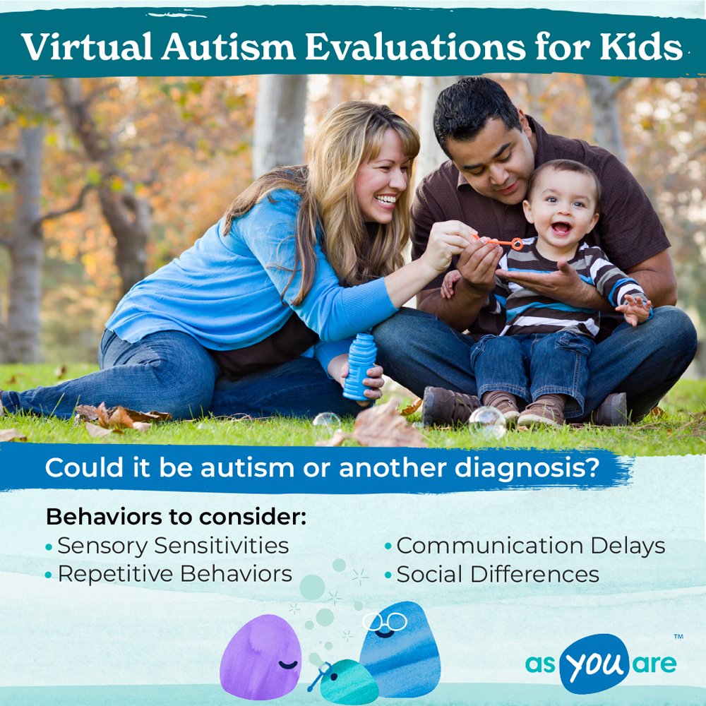 Unsure whether to get an autism evaluation for your kiddo? We get it!😊 We can help! Here are a few behaviors to consider: sensory sensitivities, repetitive behaviors, communication delays, social differences. asyouare.com #seenasyouare #yourchildisawesome #autism
