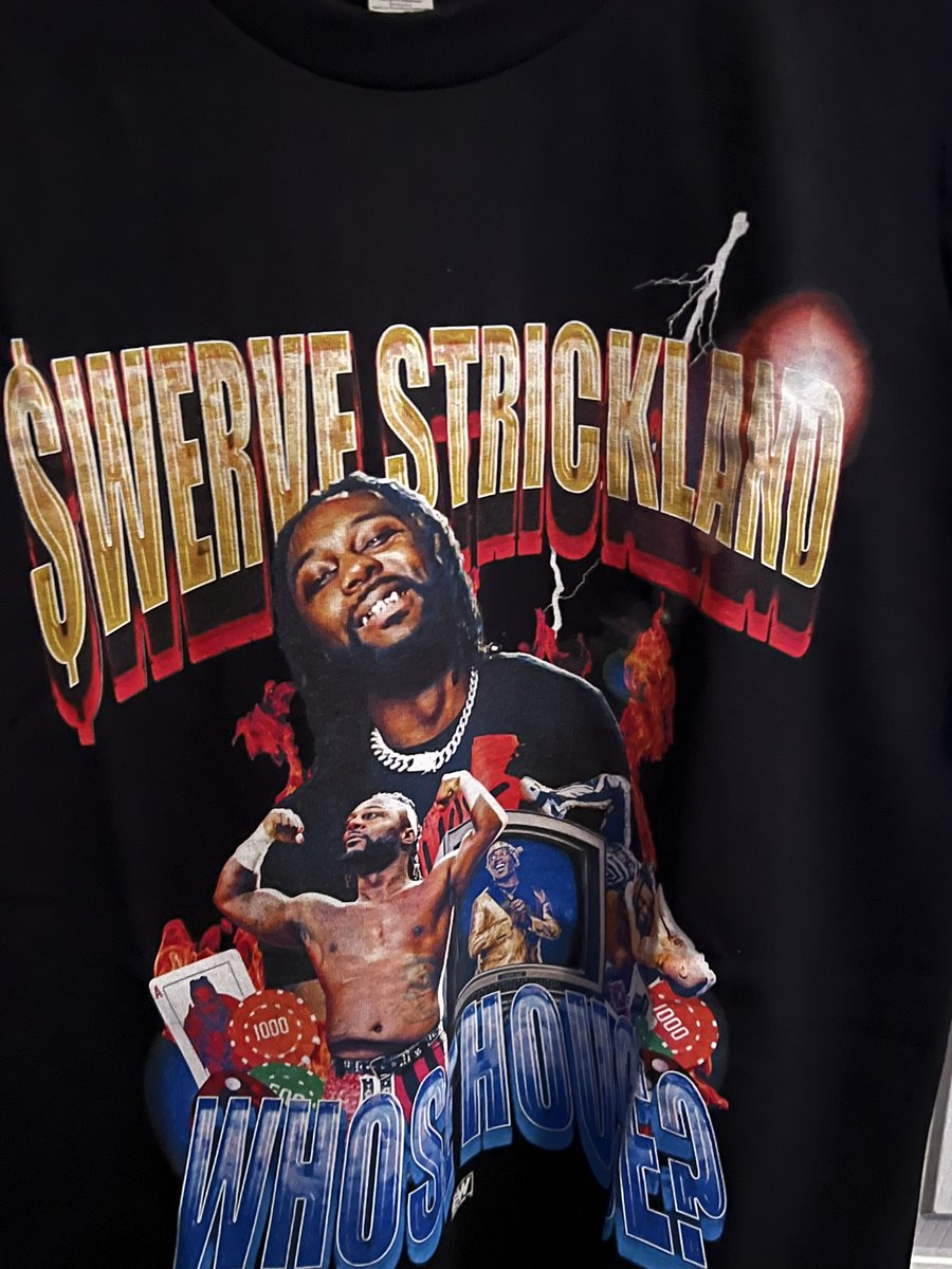 cchamp52's tweet image. Just got my epic @swerveconfident and @PrinceKingNana shirt in the mail today! #Aew #WhoseHouse 🏠