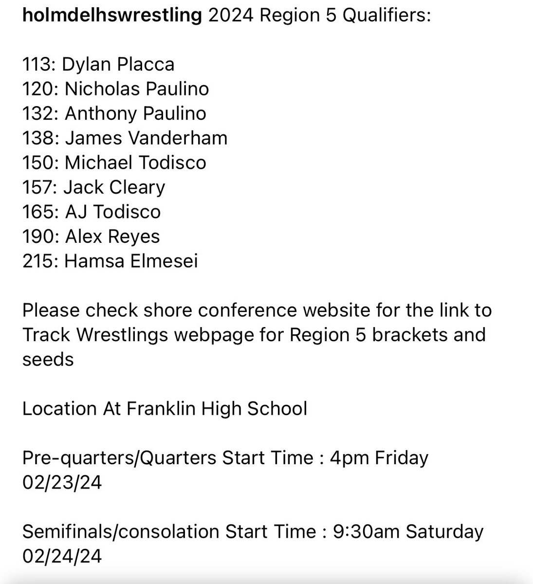 Holmdel HS Wrestling (@holmwrestling) on Twitter photo 