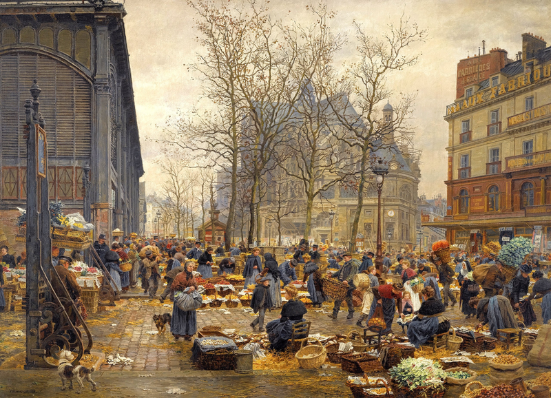 Eye Candy for Today: Marie-Francois Firmin-Girard’s market. For link to high-res image & more info, see my Lines and Colors post: linesandcolors.com/2024/02/22/eye… #art #painting #oilpainting #frenchpainting #mariefrancoisfirmingirard #19thcenturyart #paintingsofparis