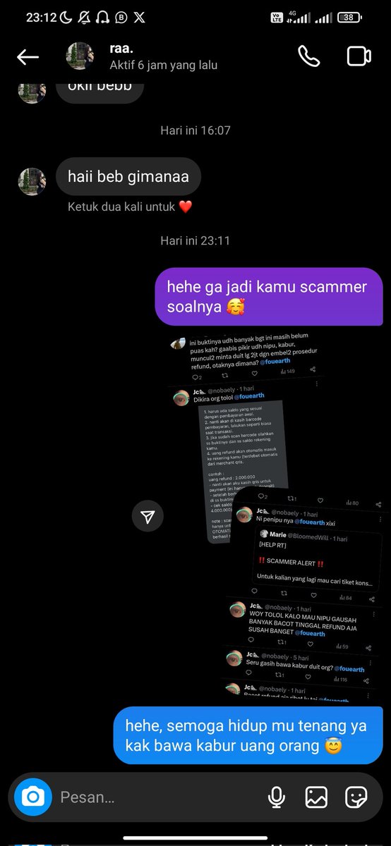 rachie3e's tweet photo. @nobaely @fouearth ak hampir kena jg kak.. 🥲 dia akun ig nya banyakkkk btw https://t.co/FzqwOheGd6