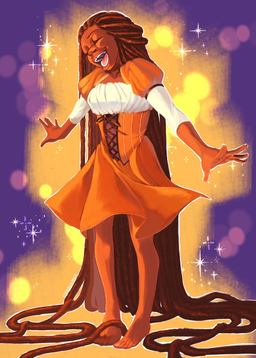Rapunzel  👑🌼
.
.
.
never actually posted this i'm not sure why? anyways i made this like years ago based off the movie Tangled, i  still love this piece to this day. 
#BHM #tangled